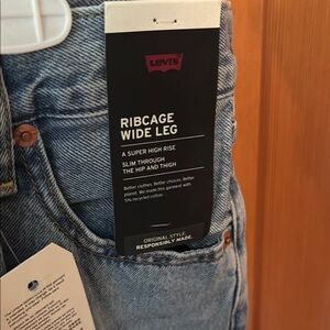 Levi's Ribcage Wide Leg Jeans in Blue